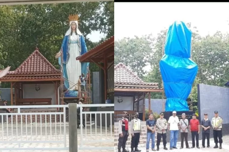 Begini Ungkap Netizen, Viralnya Patung Bunda Maria Ditutup Terpal di Kulonprogo, Disebut Ganggu Umat Islam Ibadah Ramadan 2023